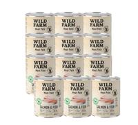 WILD FARM Pate Salmon&Fish 12x800g comida para perros sin gluten + tapa de lata gratis