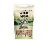 WILD FARM tiras suaves de salmón con taurina 50g golosina para gatos