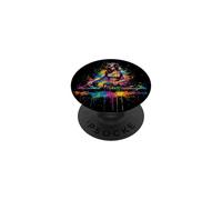 Wild Female DJ Rave EDM Music Festival DJ Paint Splash Art PopSockets PopGrip Adhesivo