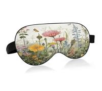 Wild Flower Sleep Mask Lightweight Soft Breathable Eye Mask with Adjustable Strap Blackout Eye Mask for Women Men for Travel Night Sleeping