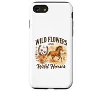 Wild Flowers and Wild Horses Western Watercolor Graphic Carcasa para iPhone SE (2020) / 7/8