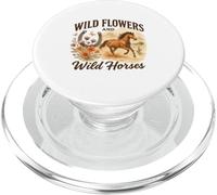 Wild Flowers and Wild Horses Western Watercolor Graphic PopSockets PopGrip para MagSafe
