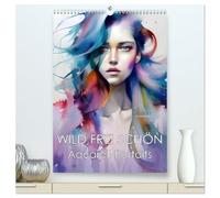 WILD FREI SCHÖN Aquarell-Portraits (hochwertiger Premium Wandkalender 2026 DIN A2 hoch), Kunstdruck in Hochglanz: Lebendige Frauenportraits in Aquarell