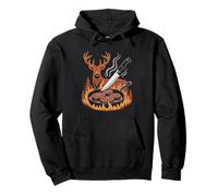 Wild Game Grill Master Hunter Outdoor BBQ Illustration Sudadera con Capucha