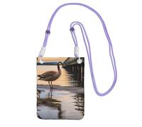 Wild Goose By The Bridge - Bolso para teléfono celular para mujer, funda tipo cartera con correa de hombro morada, bolsa de viaje