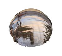 Wild Goose By The Bridge - Gorro de ducha de doble capa para mujer, reutilizable, adecuado para baño de spa