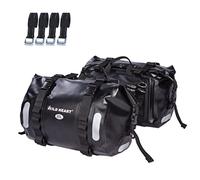 WILD HEART Bolsa Impermeable Alforjas de Motocicleta Bolsa de Tanque 40L Bolsa Lateral del Motor (Negro