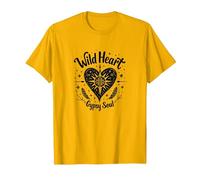 Wild Heart Gypsy Soul Bohemian Spirit Celestial Camiseta, Hombre, Dorado Brillante, 3XL