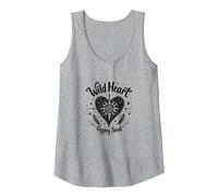 Wild Heart Gypsy Soul Bohemian Spirit Celestial Camiseta sin Mangas, Mujer, Gris Jaspeado, L