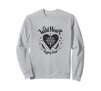 Wild Heart Gypsy Soul Bohemian Spirit Celestial Sudadera, Unisex para Adultos, Gris Jaspeado, XXL