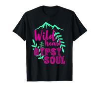 Wild Heart Gypsy Soul Boho Montaña Naturaleza Diseño Camiseta