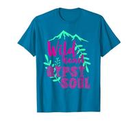 Wild Heart Gypsy Soul Boho Montaña Naturaleza Diseño Camiseta