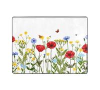 Wild Herbs - Alfombras para decoración de sala de estar, alfombras lavables suaves para dormitorio, 63 x 48 pulgadas, alfombra interior para dormitorio y sala de estar