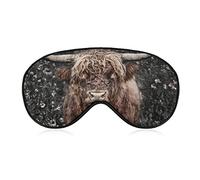 Wild Highland Cattle Cow Sleep Mask Western Animal Blindfold para dormir Elástico Blackout Eye Mask Cover para toda la noche de sueño, viaje y siesta