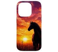Wild Horse Country Horse Riding Estética Sol Carcasa para iPhone 14 Pro
