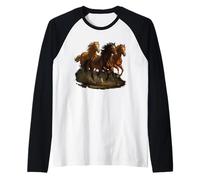 Wild Horse Retro Vintage 80s 90s Western Grunge Graphic Camiseta Manga Raglan
