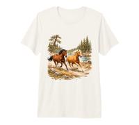 Wild Horse Vintage Western Graphic Montando a Caballo en la Naturaleza Camiseta Premium