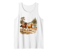 Wild Horse Vintage Western Graphic Montando a Caballo en la Naturaleza Camiseta sin Mangas