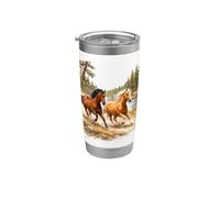 Wild Horse Vintage Western Graphic Montando a caballo en la naturaleza Vaso térmico de acero inoxidable de doble pared