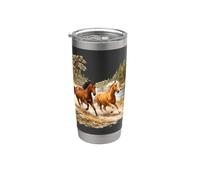 Wild Horse Vintage Western Graphic Montando a caballo en la naturaleza Vaso térmico de acero inoxidable de doble pared