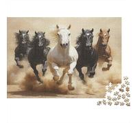 Wild Horses Galloping Rompecabezas 1000 Piezas Adultos - Dynamic Equine Art Style - Acertijos Inteligentes Juego Difícil Papel Regalo Hombre 52x38cm/1000pcs