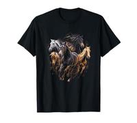 Wild Horses Galopando Arte Caballo Amantes Camiseta