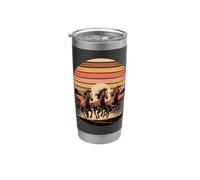 Wild Horses Running Free Equestrian Horse Lover Vaso térmico de acero inoxidable de doble pared