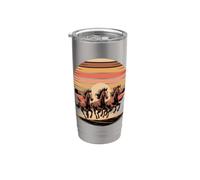 Wild Horses Running Free Equestrian Horse Lover Vaso térmico de acero inoxidable de doble pared