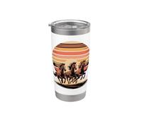 Wild Horses Running Free Equestrian Horse Lover Vaso térmico de acero inoxidable de doble pared