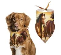 Wild Horses Running on The Beach - Divertida bandana para perros, gatos, cachorros, bufanda triangular para mascotas pequeñas, medianas y grandes