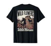 Wild Horses Wildflowers Cowgirl Country Western Rodeos Camiseta