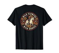 Wild Horses Wildflowers Cowgirl Country Western Rodeos Camiseta