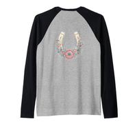 Wild Horses Wildflowers Cowgirl Country Western Rodeos Camiseta Manga Raglan