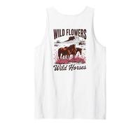 Wild Horses Wildflowers Cowgirl Country Western Rodeos Camiseta sin Mangas