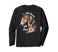 Wild Horses Wildflowers Cowgirl Country Western Rodeos Manga Larga