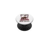 Wild Horses Wildflowers Cowgirl Country Western Rodeos PopSockets PopGrip Adhesivo