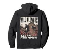 Wild Horses Wildflowers Cowgirl Country Western Rodeos Sudadera con Capucha