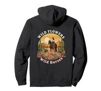 Wild Horses Wildflowers Cowgirl Country Western Rodeos Sudadera con Capucha