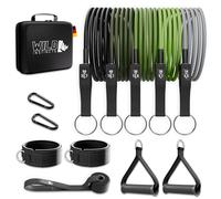 Wild Instincts® Set de Bandas de Resistencia para tu Gym en Casa/Banda Elástica Fitness con Asas para el Entrenamiento con Pesas/Bandas Elásticas Musculación/Gomas Elásticas Musculacion