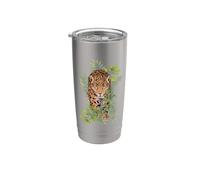 Wild Jaguar Jungle Nature para los amantes de los gatos Vaso térmico de acero inoxidable de doble pared