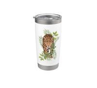 Wild Jaguar Jungle Nature para los amantes de los gatos Vaso térmico de acero inoxidable de doble pared