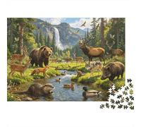 Wild Jungle Animal Jigsaw Puzzle 1000 Pieces Reciclable Material Valley Forest Puzzles for Adultos Divertido Present & Activity for Home Great Gift Idea for Men 70x50cm/1000pcs