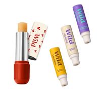 Wild Kit Bálsamo Labial Natural Recargable | Estuche Corazones | 3 recambios variados | 98% ingredientes naturales con manteca de karité | Vegano y suave para los labios