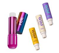 Wild Kit Bálsamo Labial Natural Recargable | Estuche Cromado | 3 recambios variados | 98% ingredientes naturales con manteca de karité | Vegano y suave para los labios
