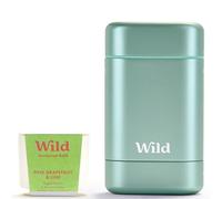 Wild Kit de Inicio de Desodorante Natural Recargable con Estuche Aqua y Recarga Perfumada de Pink Grapefruit & Lime (40g) - Sin Aluminio - Protección Duradera - Vegano