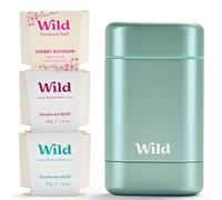 Wild Kit Desodorante Natural Recargable | Envase Acuático con Pack Variado | 98% ingredientes de origen natural | Protección hasta 24 h | Sin Aluminio | Fresh Cotton, Cherry Blossom y Coconut & Vanilla