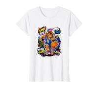 Wild Legend Basketball Player with Graffiti Graphic Quotes Camiseta gráfica económica, Mujer, Blanco, XS