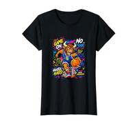 Wild Legend Basketball Player with Graffiti Graphic Quotes Camiseta gráfica económica, Mujer, Negro, L