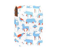 Wild Life Animals - Estuche portátil para lápiz labial, mini caja de almacenamiento de lápiz labial, estuche organizador de lápiz labial con espejo para mujer, Varios colores, 9.5x2x7 cm/3.7x0.8x2.7 in