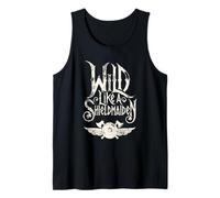 Wild Like a Shieldmaiden Viking Warrior Cita Norse Valkyrie Camiseta sin Mangas